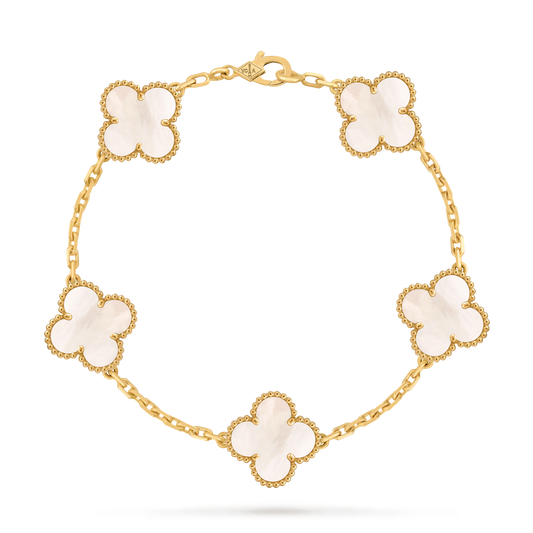 Elara® Pulsera Trébol Ajustable Oro 14K